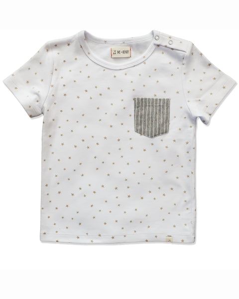 Baby and Child's Gold Star Short Sleeve Pocket Tee Shirt,Shirts,Me and Henry-The Little Clothing Company