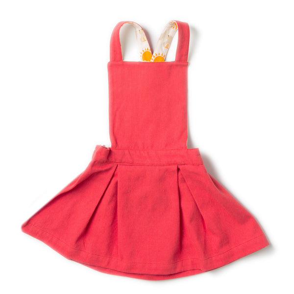 Red Pinafore Girls Organic Cotton Dress,Dresses,Little Green Radicals-The Little Clothing Company