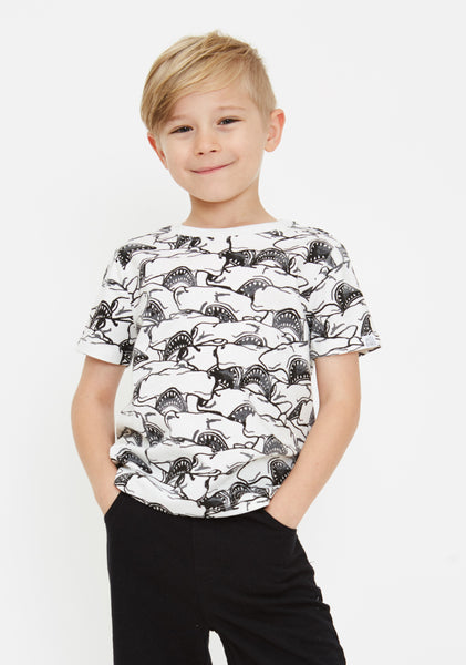 Hammerhead Shark Abstract Print Short Sleeve Tee,Shirts,Art & Eden-The Little Clothing Company