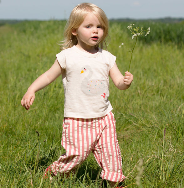 Swan Princess Girl Short Sleeve Organic Cotton Graphic Tee,Shirts,Little Green Radicals-The Little Clothing Company